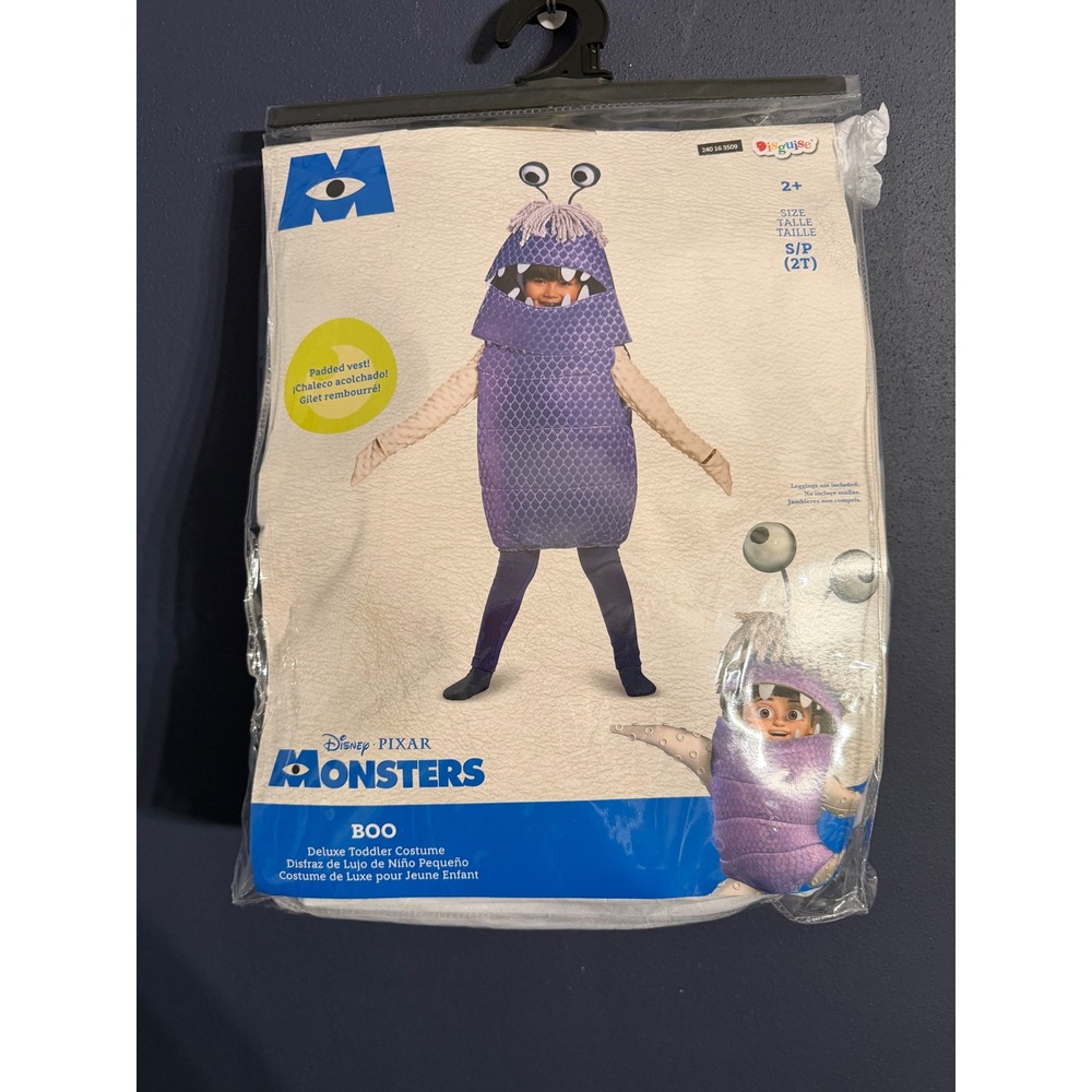Disney Monsters Inc Boo Deluxe Toddler Costume Size 2T Purple Disguise NWT